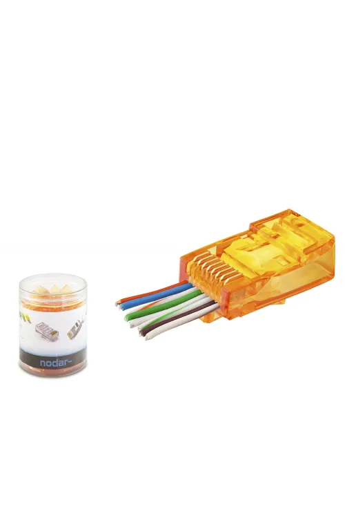 Cat6 Ez Rj45 Konnektör - 100 Adet Turuncu / Özel Plastik Kutulu ND2405