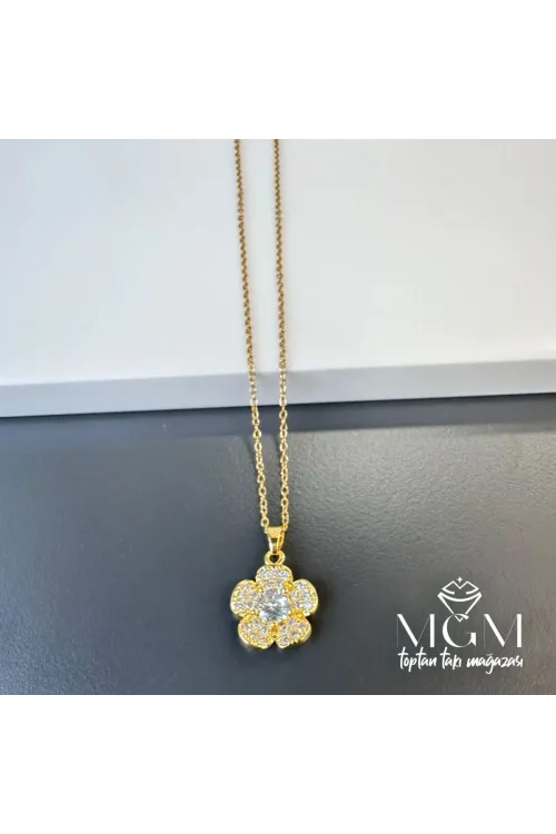 IEG - Çelik Zirkon Taşlı Kolye