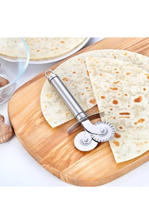 Çift Başlıklı Pizza Hamur Bıçağı