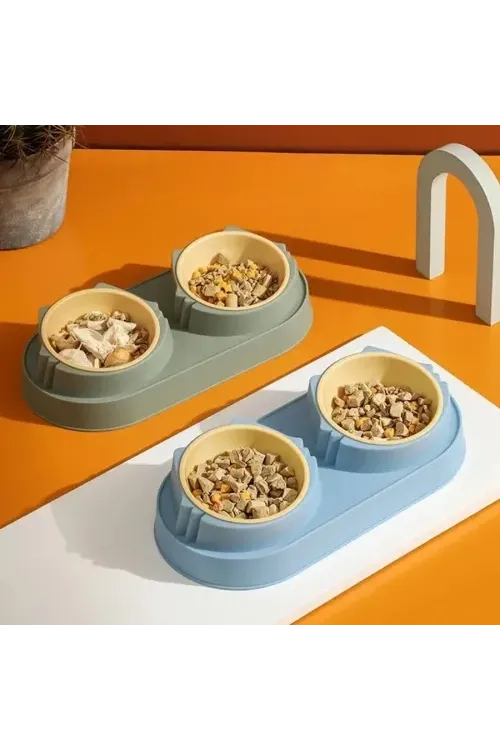 Çift Bölmeli Mama ve Su Kabı