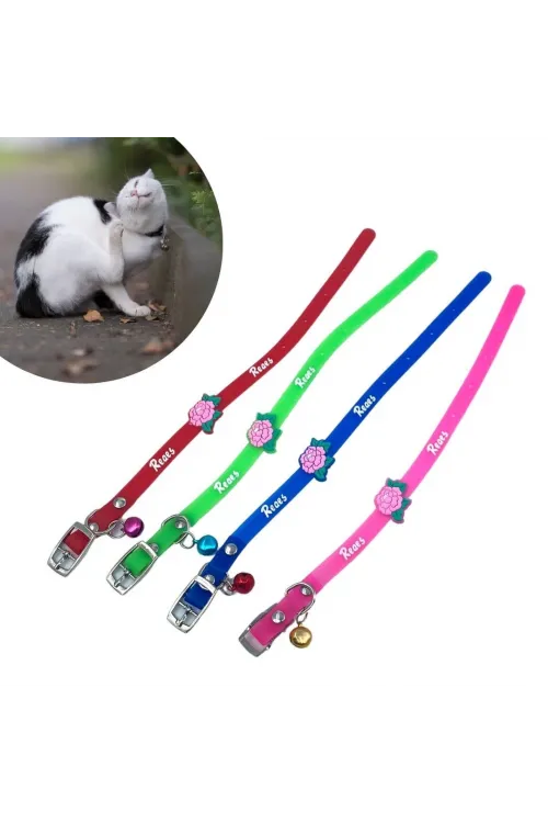 ieg™  Çıngıraklı Zilli Sevimli Renkli Slikon Kedi Köpek Boyun Tasması