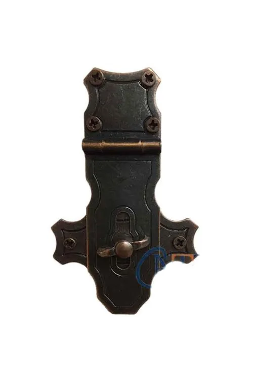 Dekoratif Anahtarlı Sandık Askısı - 40x65mm, Oksit, 100 Adet