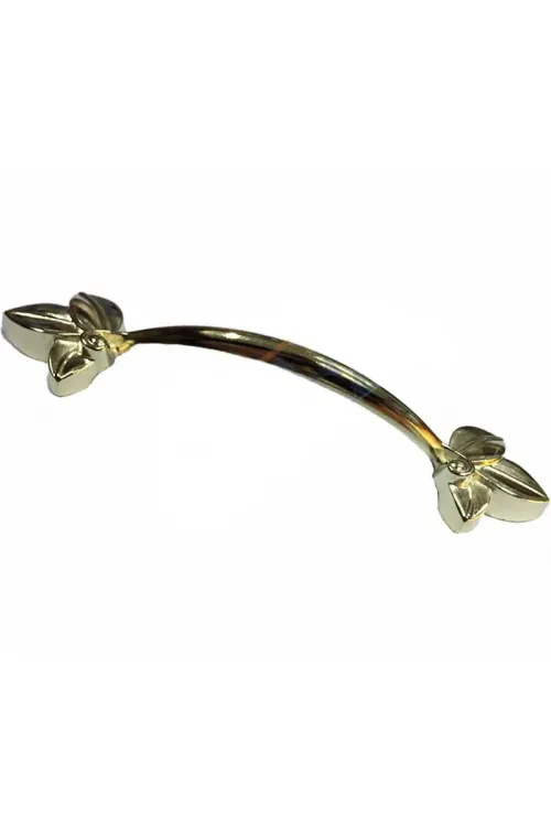 ieg™ Dekoratif Zamak Yaprak Kulp - 96mm, Sarı, 1 Adet
