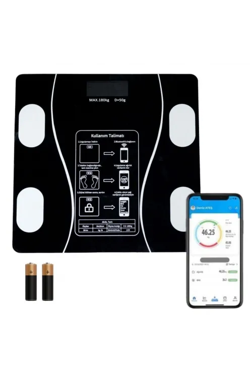 ieg™  Dijital Baskül Yağ Ölçer Fonksiyonlu Akıllı Baskül Bluetooth Bağlantılı Tartı