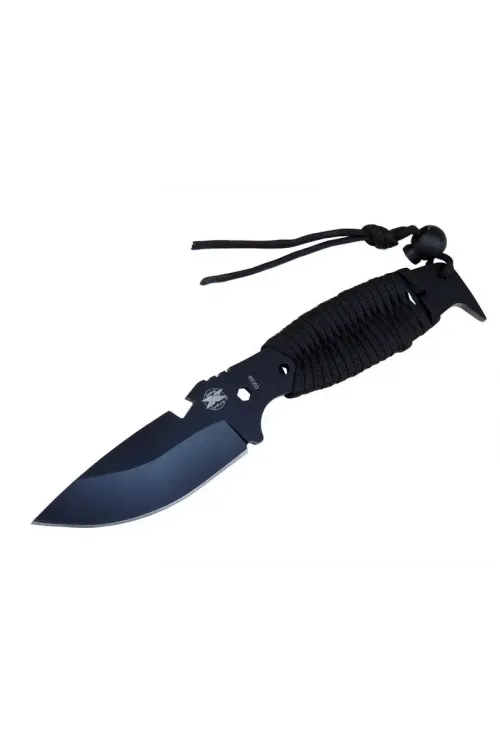 ieg™ DPX Gear Assault 0238BK Kamp Bıçağı 22,5 cm - Siyah, Metal &amp;amp; İpli Sap
