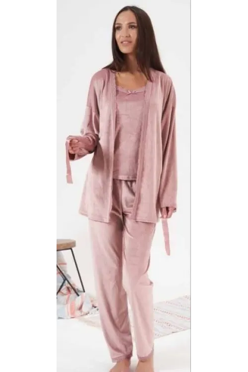 ieg™ Estiva 24397 Bayan Kadife 3lü Pijama Takım