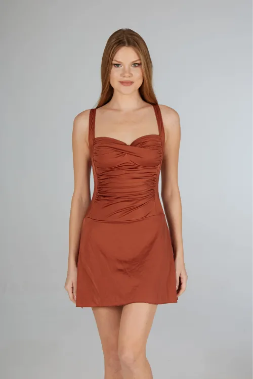 ieg™ Estiva 2568-605 Kadın Elbiseli Drapeli Mayo