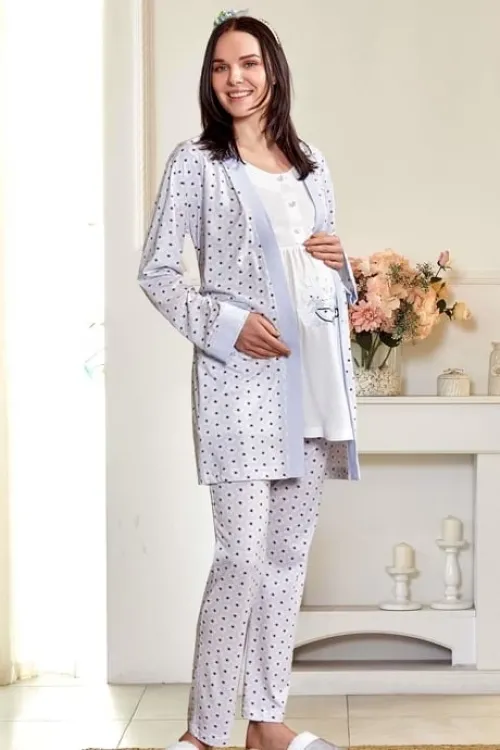 ieg™ Flz 31-134  Bayan Sabahlıklı Lohusa Pijama Takımı
