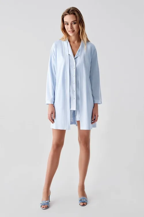 ieg™ Freshness 324 Kadın 4Lü Sabahlıklı Şorlu Pijama Takımı