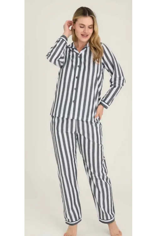 ieg™ Freshness 4007 Kadın Uzun Kol Çizgili Gaffuriye Pijama Takımı