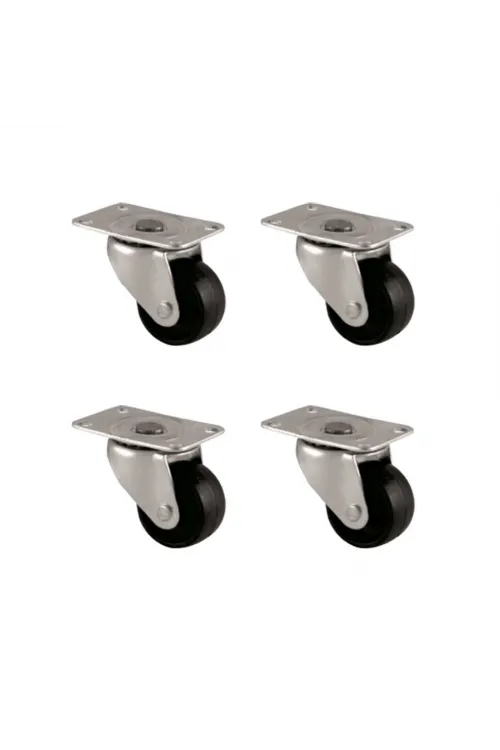 Furç Tablalı Bilyalı Teker - 32MM - Siyah HKS233 - 4 Adet