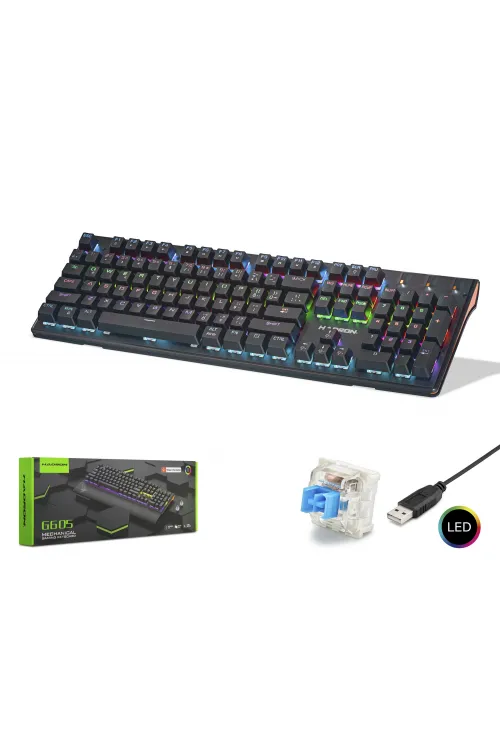G605 Gaming Mekanik Rgb Klavye Blue Switch - Siyah