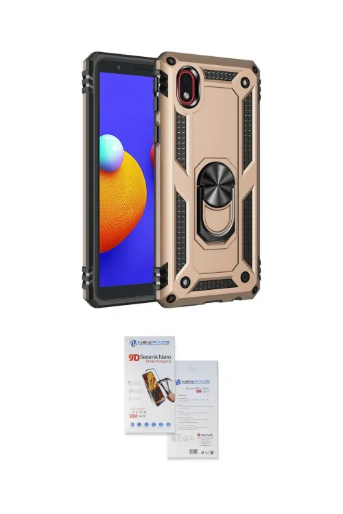 ieg™ Galaxy A01 Core Kılıf Ahenk Klasik Koleksiyonu - Siyah Seramik Nano Ekran Koruyucu