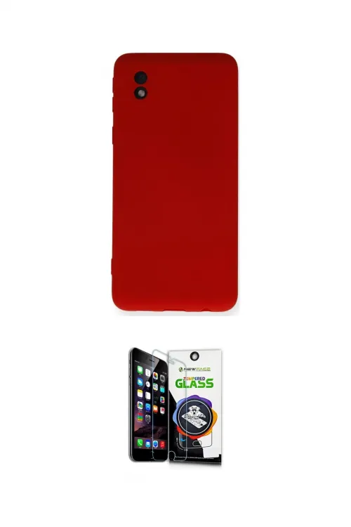 ieg™ Galaxy A01 Core Kılıf Ahenk Serisi - Şeffaf Temperli Cam Ekran Koruyucu