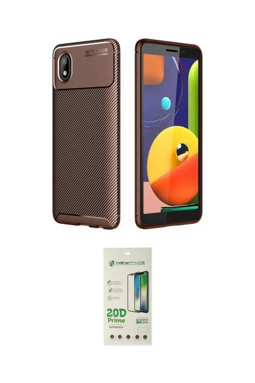 ieg™ Galaxy A01 Core Kılıf Eksen Form Prime - Siyah 20D Premium Cam Ekran Koruyucu