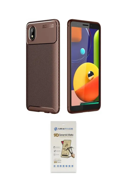 ieg™ Galaxy A01 Core Kılıf Eksen Form Prime - Siyah Mat Seramik Nano Ekran Koruyucu