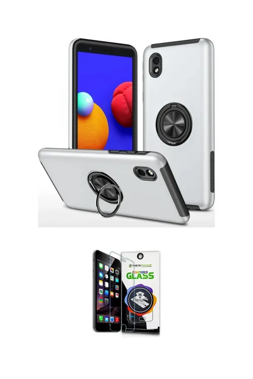 ieg™ Galaxy A01 Core Kılıf Odak Form Prime - Şeffaf Temperli Cam Ekran Koruyucu
