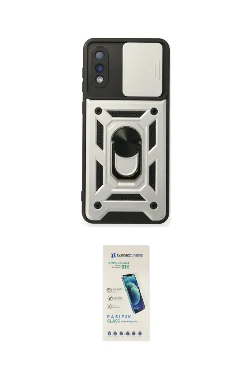 ieg™ Galaxy A02 Kılıf Ahenk Klasik - Şeffaf Pasifik Cam Ekran Koruyucu