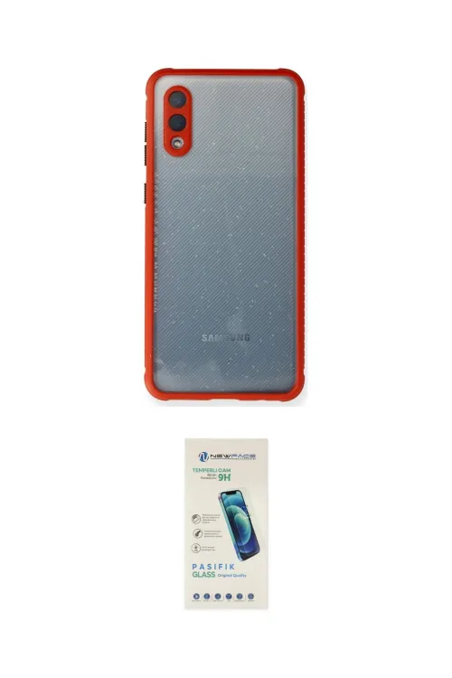 ieg™ Galaxy A02 Kılıf Nova Asil Özel Seri - Şeffaf Pasifik Cam Ekran Koruyucu