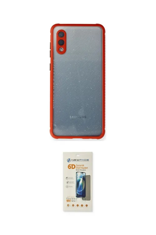 ieg™ Galaxy A02 Kılıf Nova Asil Özel Seri - Siyah 6D Mat Seramik Hayalet Nano Ekran Koruyucu