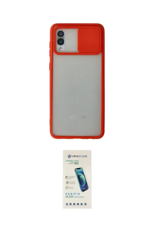 ieg™ Galaxy A02 Kılıf Vadi Çizgi - Şeffaf Pasifik Cam Ekran Koruyucu