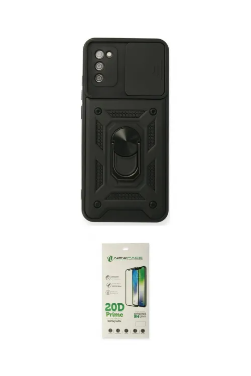 ieg™ Galaxy A02S Kılıf Ahenk Klasik - Siyah 20D Premium Cam Ekran Koruyucu