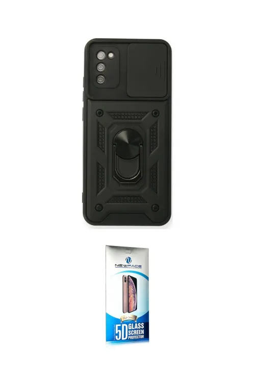 ieg™ Galaxy A02S Kılıf Ahenk Klasik - Siyah 5D Eko Cam Ekran Koruyucu