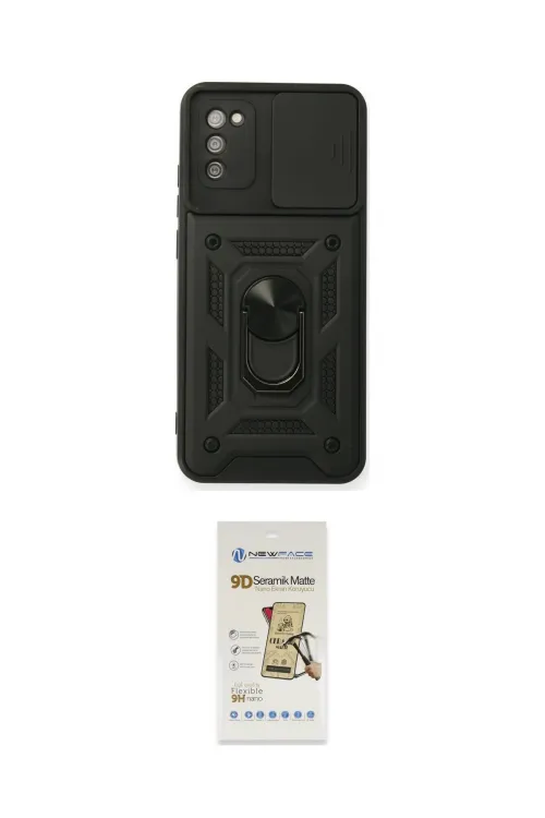 ieg™ Galaxy A02S Kılıf Ahenk Klasik - Siyah Mat Seramik Nano Ekran Koruyucu