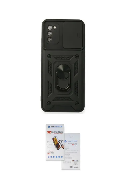ieg™ Galaxy A02S Kılıf Ahenk Klasik - Siyah Seramik Nano Ekran Koruyucu