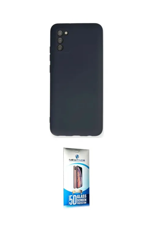 ieg™ Galaxy A02S Kılıf Ahenk Serisi - Siyah 5D Eko Cam Ekran Koruyucu