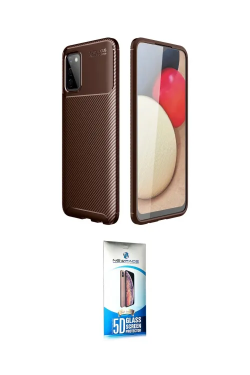 ieg™ Galaxy A02S Kılıf Eksen Form Prime - Siyah 5D Eko Cam Ekran Koruyucu
