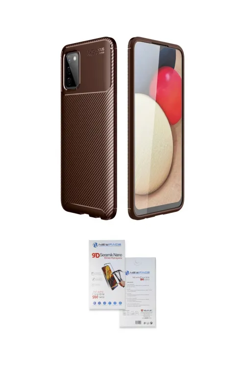 ieg™ Galaxy A02S Kılıf Eksen Form Prime - Siyah Seramik Nano Ekran Koruyucu