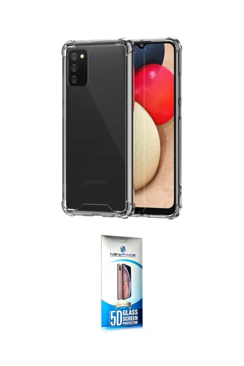 ieg™ Galaxy A02S Kılıf İz Form Prime - Siyah 5D Eko Cam Ekran Koruyucu