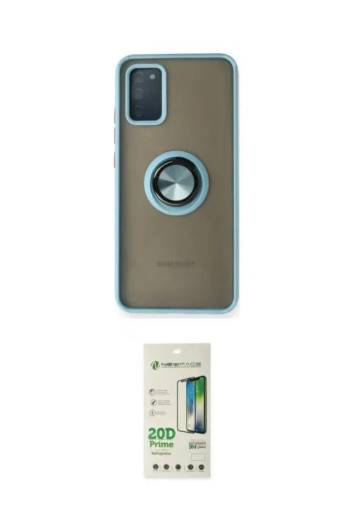 ieg™ Galaxy A02S Kılıf Yörünge Çizgi - Siyah 20D Premium Cam Ekran Koruyucu