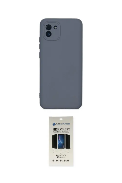 ieg™ Galaxy A03 Kılıf Ahenk Serisi - Siyah 5D Hayalet Cam Ekran Koruyucu