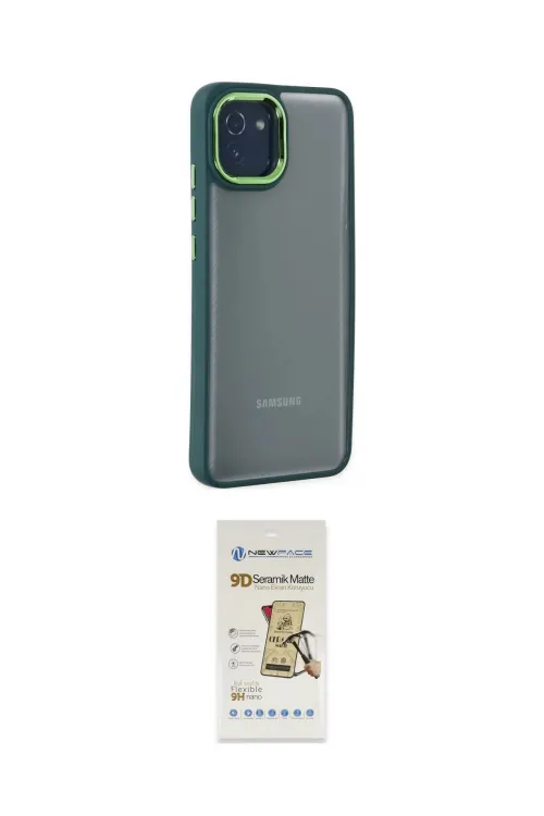 ieg™ Galaxy A03 Kılıf Eksen Doku Prime - Siyah Mat Seramik Nano Ekran Koruyucu