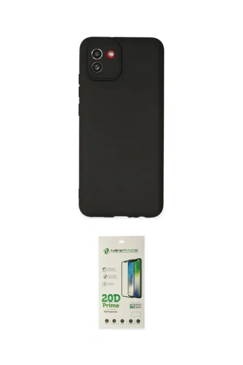 ieg™ Galaxy A03 Kılıf Kozmos Yansıma Özel Seri - Siyah 20D Premium Cam Ekran Koruyucu