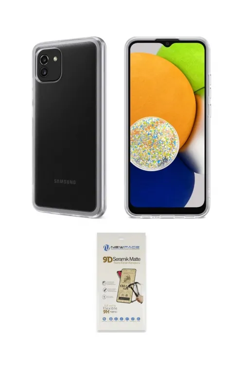 ieg™ Galaxy A03 Kılıf Zirve Doku - Siyah Mat Seramik Nano Ekran Koruyucu