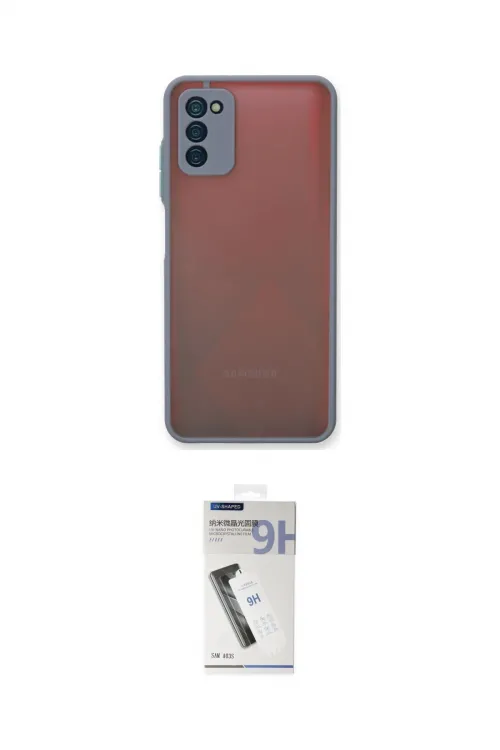 ieg™ Galaxy A03S Kılıf Ahenk Çizgi Serisi - Şeffaf Uv Polymer Nano Ekran Koruyucu