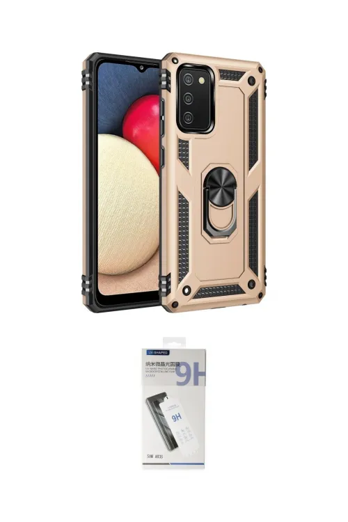 ieg™ Galaxy A03S Kılıf Ahenk Klasik Koleksiyonu - Şeffaf Uv Polymer Nano Ekran Koruyucu