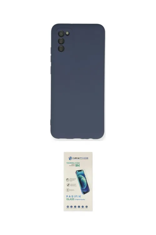 ieg™ Galaxy A03S Kılıf Ahenk Serisi - Şeffaf Pasifik Cam Ekran Koruyucu
