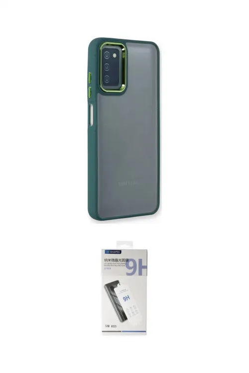 ieg™ Galaxy A03S Kılıf Eksen Doku Prime - Şeffaf Uv Polymer Nano Ekran Koruyucu
