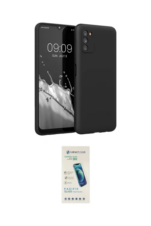ieg™ Galaxy A03S Kılıf Kozmos Yansıma Özel Seri - Şeffaf Pasifik Cam Ekran Koruyucu