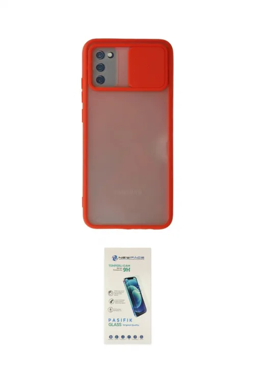 ieg™ Galaxy A03S Kılıf Vadi Çizgi - Şeffaf Pasifik Cam Ekran Koruyucu