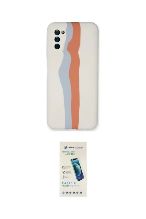 ieg™ Galaxy A03S Kılıf Yadigar Çizgi - Şeffaf Pasifik Cam Ekran Koruyucu