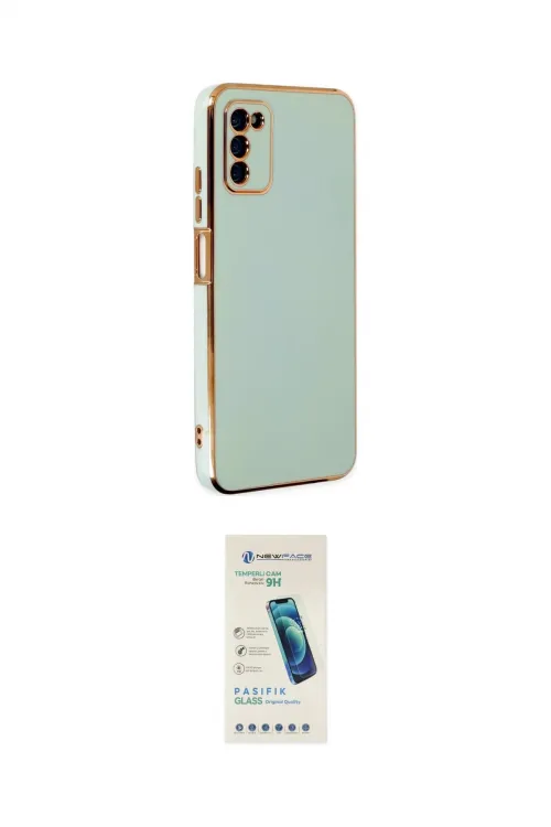 ieg™ Galaxy A03S Kılıf Yankı Serisi - Şeffaf Pasifik Cam Ekran Koruyucu