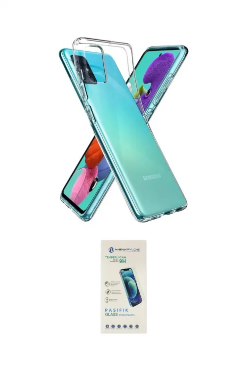 ieg™ Galaxy A03S Kılıf Zirve Doku - Şeffaf Pasifik Cam Ekran Koruyucu