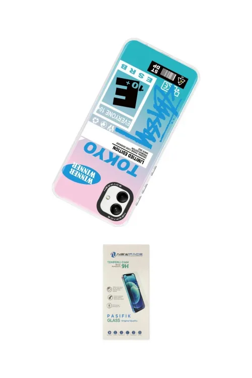 ieg™ Galaxy A04 Kılıf Siluet Çizgi Koleksiyonu - Şeffaf Pasifik Cam Ekran Koruyucu