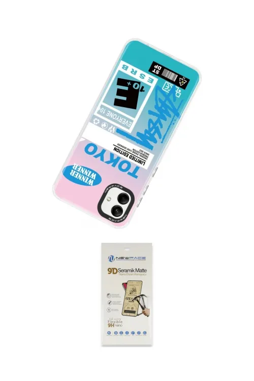 ieg™ Galaxy A04 Kılıf Siluet Çizgi Koleksiyonu - Siyah Mat Seramik Nano Ekran Koruyucu
