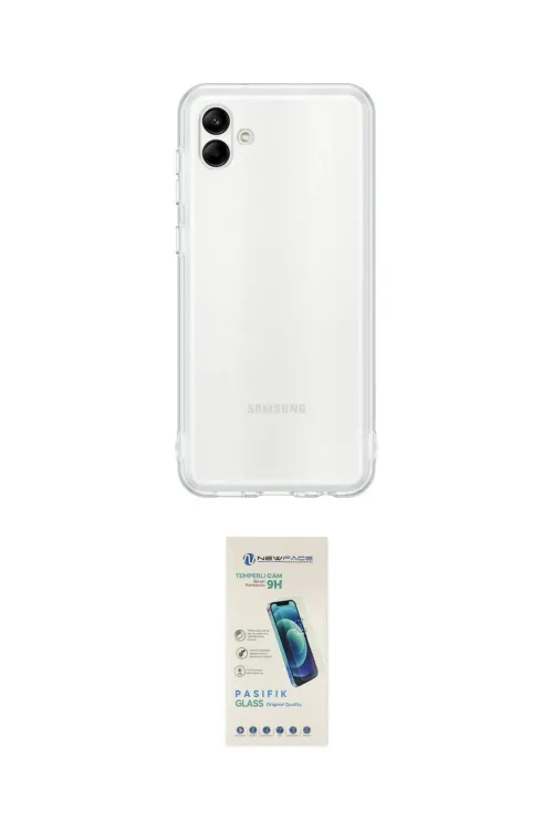 ieg™ Galaxy A04 Kılıf Zirve Doku - Şeffaf Pasifik Cam Ekran Koruyucu